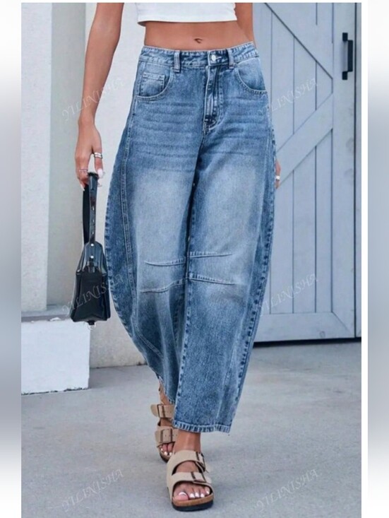 Denim - NEW Bark Wash Barrel Jeans